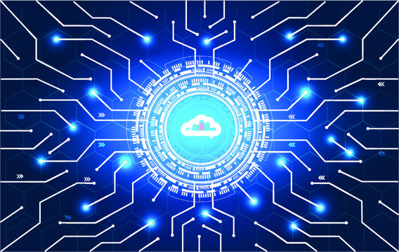 Cyber security concept.Security connection technology background.Cloud computing