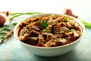 Indian mutton chops - spicy cooked lamb meat with exotic spices.