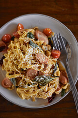 Homemade Chilli Garlic Pasta with Sausage