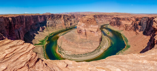The Colorado river flows through the Horseshoe Bend, near Page Arizona