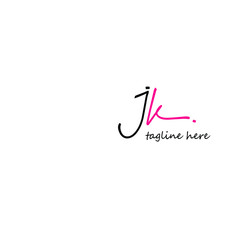 Initial Letter Jk Logo - Handwritten Signature Logo