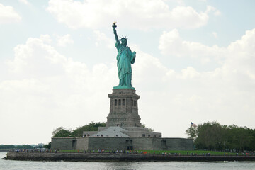 Prominent Statue of Libery on Ellis Island in New York City, the USA