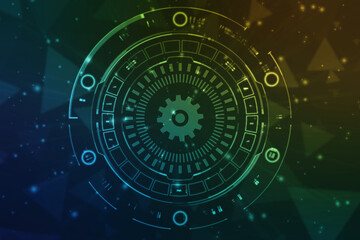 Gear technology background, Digital Abstract technology background, futuristic background, cyberspace Concept