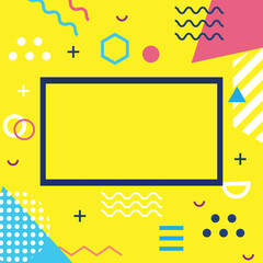 Yellow geometric shape background with copy space