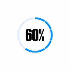 Simple circular loading scale with percentage number vector graphics