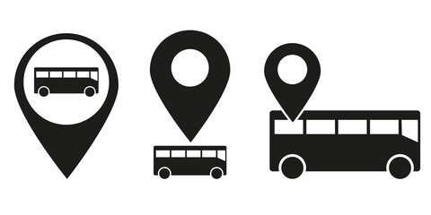 Bus navigation vector. Map pin bus stop . Vector illustration graphic eps10