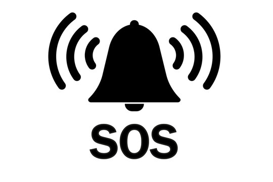 SOS icon. Bell black vector icon. Vector illustration EPS10