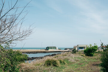 Fototapeta premium Gimnyeong-ri seaside village, Jeju Olle Trail route 20 in Jeju island, Korea