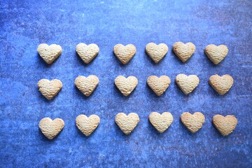 Crunchy fresh baked heart shape cookie