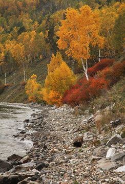 Landscape near Port-Baikal settlement. Irkutsk oblast. Russian