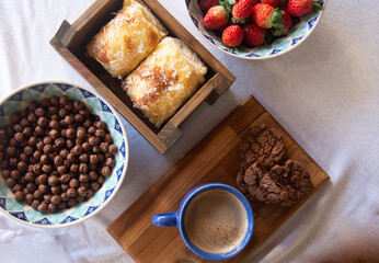  Breakfast - Strawberry, Cereal, Coffee, Bread, Cookies