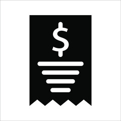 paper receipt line icon, outline vector sign, linear pictogram isolated on white. logo illustration