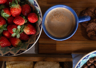  Breakfast - Strawberry, Cereal, Coffee, Bread, Cookies