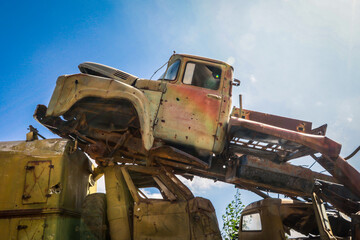 Abandoned Army Tanks on the Tank Graveyard in Asmara, Eritrea