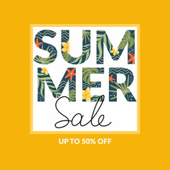 Summer shoping. Summer sale. Summer poster. Hand drawn vector illustration