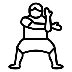 Obraz premium man warm up line icon. Can be used for digital product, presentation, print design and more.