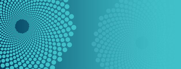 Background header or banner with fibonacci pattern for coaching, counseling, psychology symbol representing growth and development. Green blue teal vector design.