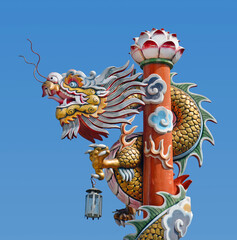 Chinese dragon with blue sky