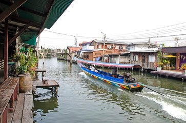 Fototapeta na wymiar boat for travel in canall,Bangkok Thailand