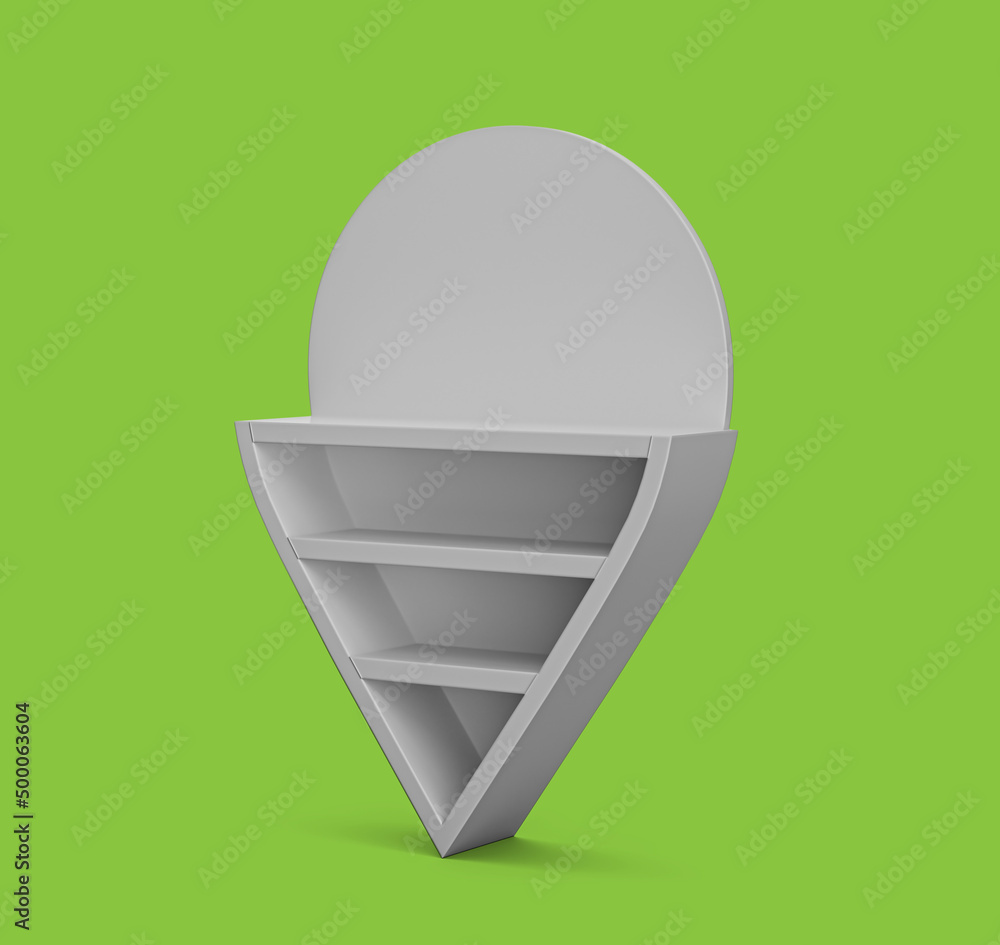 Aufkleber digital 3d illustration of the white map pointer - location symbol isolated on the green background