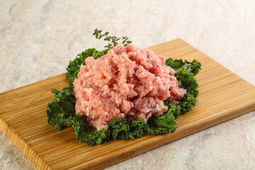 Raw pork minced meat for cooking