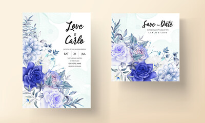 elegant watercolor floral wedding invitation card template
