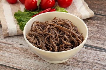 Asian cuisine - soba in the bowl