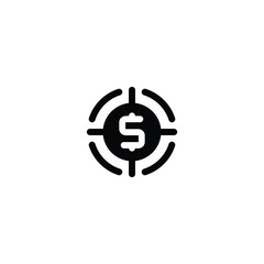 Fototapeta premium target icon with a dollar symbol in it