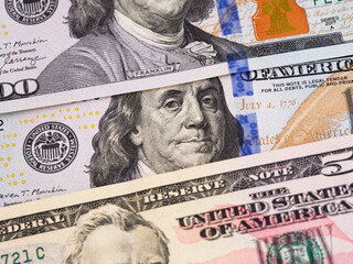 Obraz na płótnie Canvas United States Dollars. Full frame