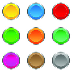 Empty colorful button set with shadow for web in white background.Colored buttons set.Button vector, flat illustration design of button, button colorfull, suitable used for application, business, webs
