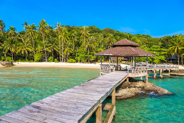 Wooden jetty (bridge) to beach