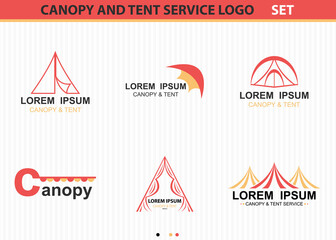 Canopy And Tent Service Logo Set - Vector