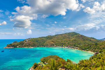 Fototapeta premium Aerial view of Koh Tao island,