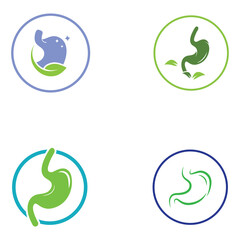 stomach health and stomach care logo design icon vector template