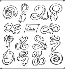 Stylized vector set of snakes