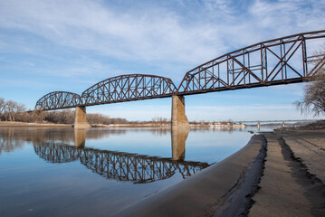 Naklejka premium railway bridge over the river