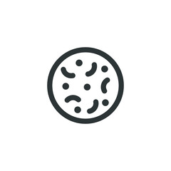 Vector sign of the Bacteria symbol is isolated on a white background. Bacteria icon color editable.