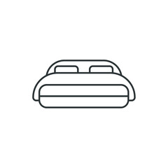 Vector sign of the bed symbol is isolated on a white background. bed icon color editable.