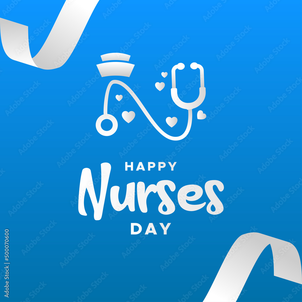 Wall mural Happy Nurses Day Design Background For Greeting Moment - Wall murals