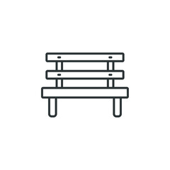 Vector sign of the bench symbol is isolated on a white background. bench icon color editable.