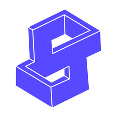 Illusion shapes. 3d geometry. Optical illusion figure. Sacred geometry. Logo.