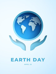 Earth Day and Environment Papercut Illustration