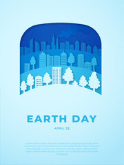 Fototapeta premium Earth Day and Environment Papercut Illustration