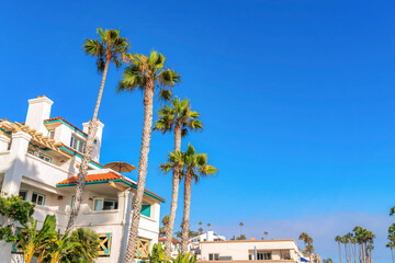 Large residential building with mediterranean style structure at San Clemente, California