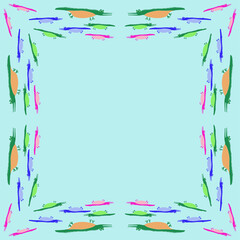 Doodle colored  aligator . Hand drawn.