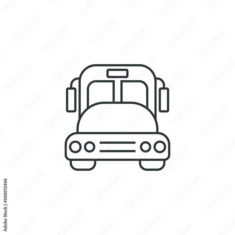 Poster vector sign of the bus symbol is isolated on a white background. bus icon color editable.