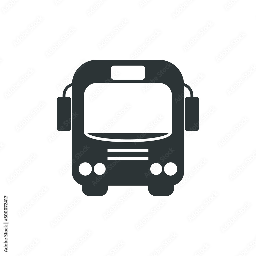 Poster vector sign of the bus symbol is isolated on a white background. bus icon color editable.