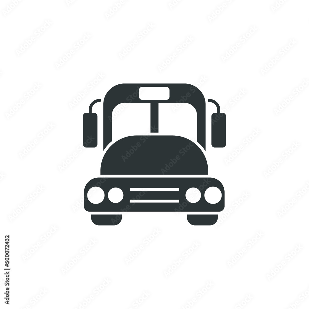 Poster vector sign of the bus symbol is isolated on a white background. bus icon color editable.