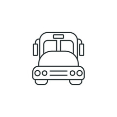 Vector sign of the bus symbol is isolated on a white background. bus icon color editable.
