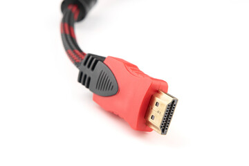 Hdmi Cable - Macro. HDMI cable on a white background.